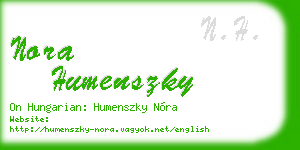 nora humenszky business card