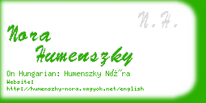 nora humenszky business card